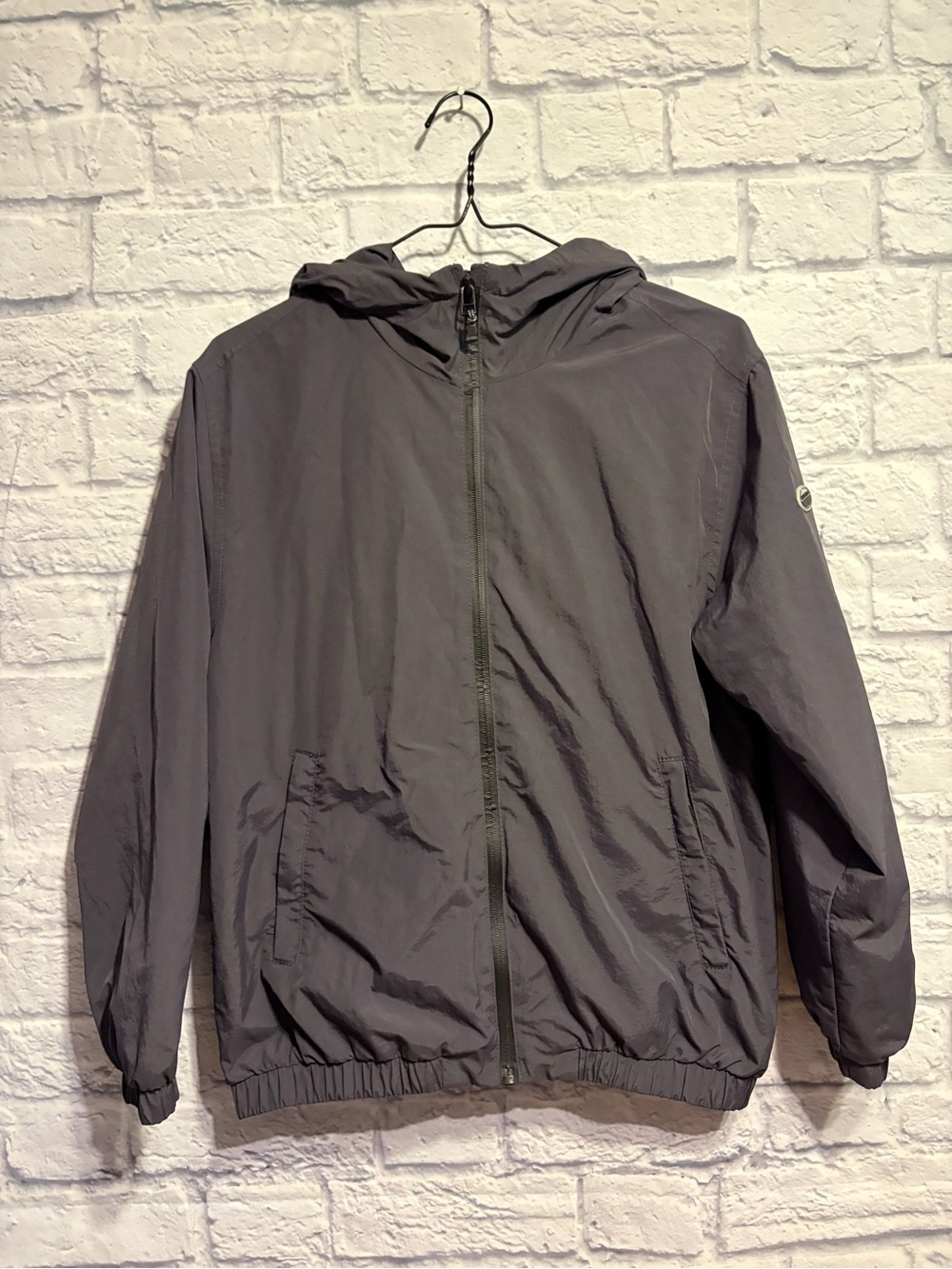 Zara Dark Gray Hooded Windbreaker Jacket Kids 11-12